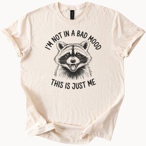 Raccoon Not In A Bad Mood Shirt Funny Woodland Animal Face Graphic Tee